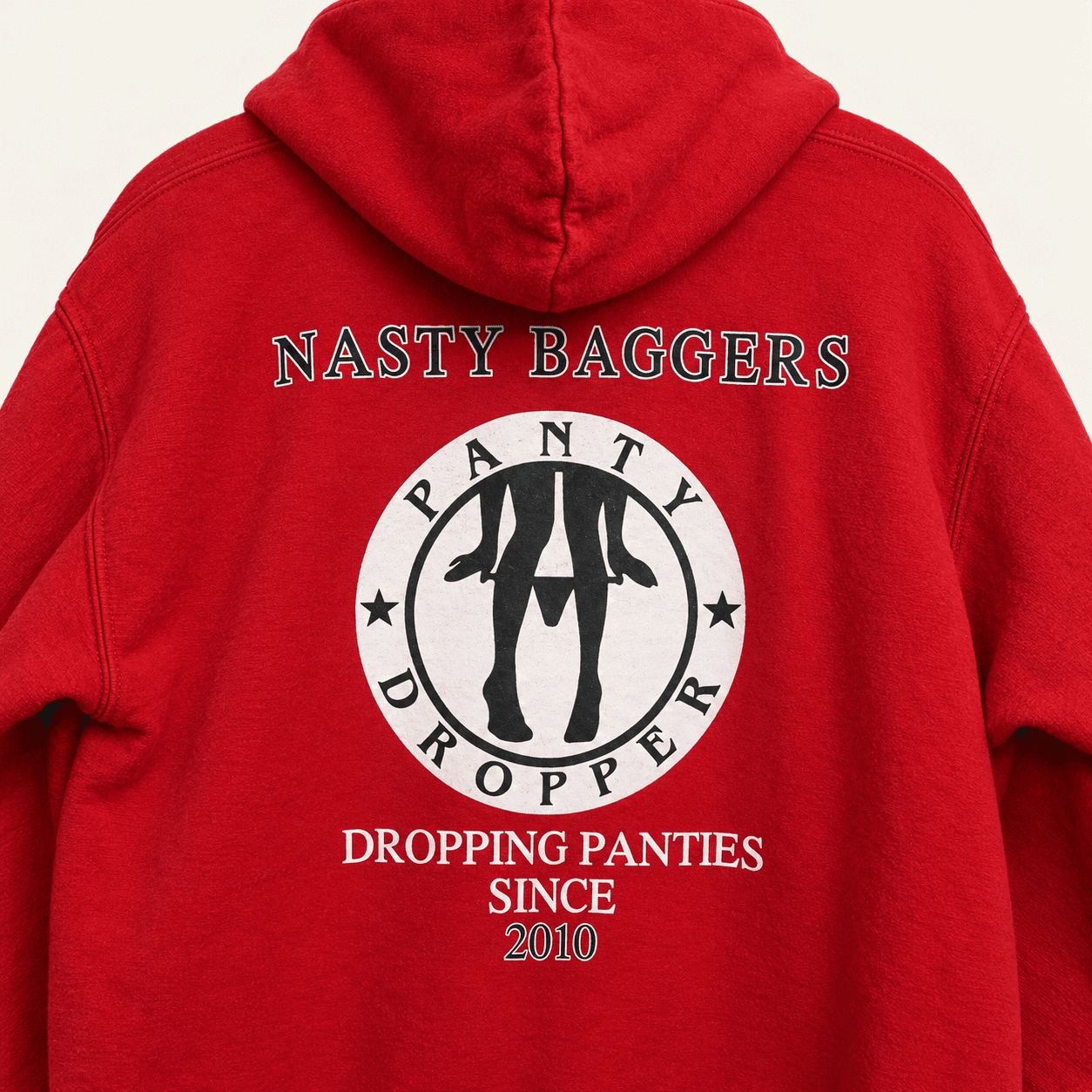NASTY BAGGERS ‘PANTY DROPPER’ RED HOODIE